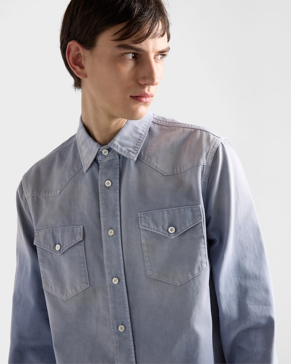Gabardine shirt - Blue Gray Gabardine shirt - Blue Gray
