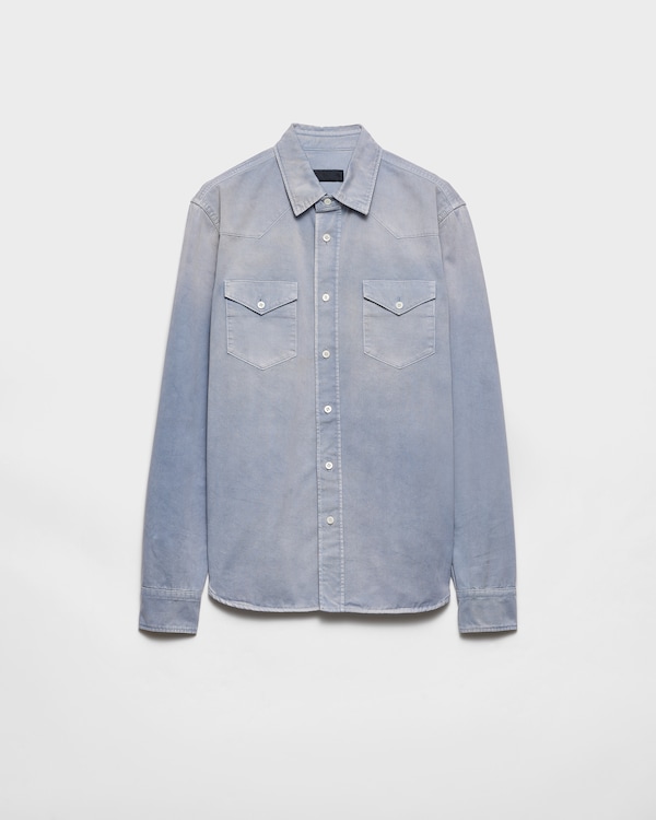 Gabardine shirt - Blue Gray Gabardine shirt - Blue Gray