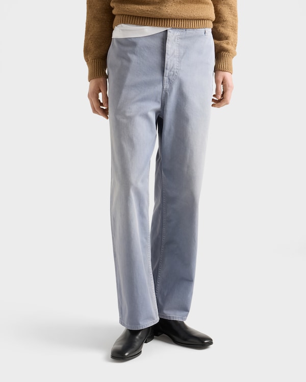Washed gabardine pants - Blue Gray Washed gabardine pants - Blue Gray