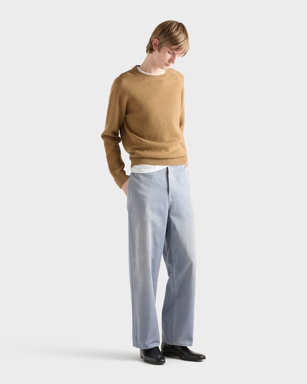 Washed gabardine pants - Blue Gray Washed gabardine pants - Blue Gray
