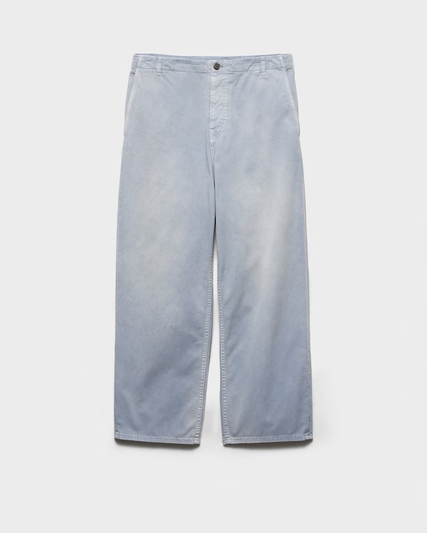 Washed gabardine pants - Blue Gray Washed gabardine pants - Blue Gray