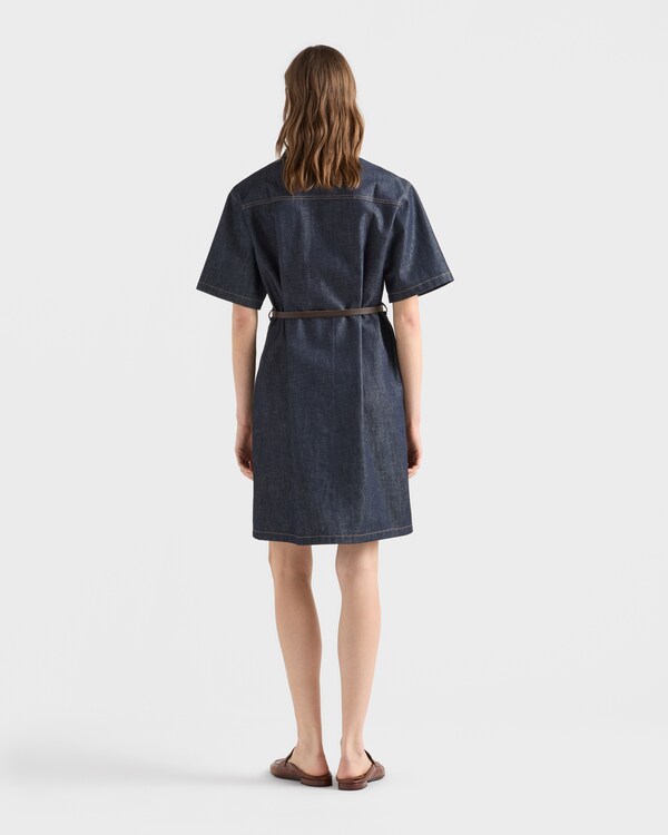 Belted denim dress - Navy Belted denim dress - Navy