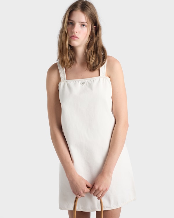 Old denim mini-dress - White Old denim mini-dress - White