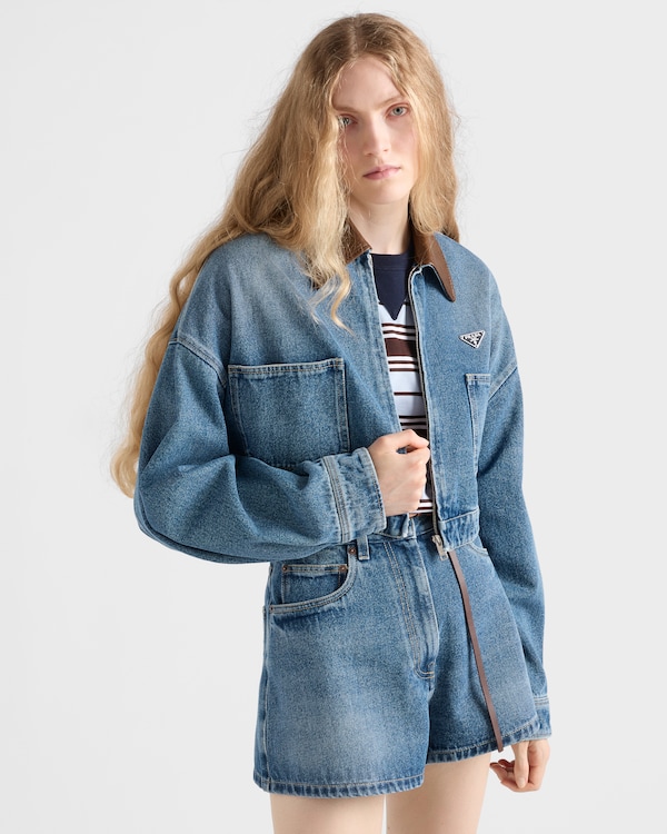 Cropped denim jacket - Light Blue Cropped denim jacket - Light Blue