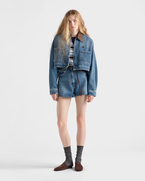 Cropped denim jacket - Light Blue Cropped denim jacket - Light Blue