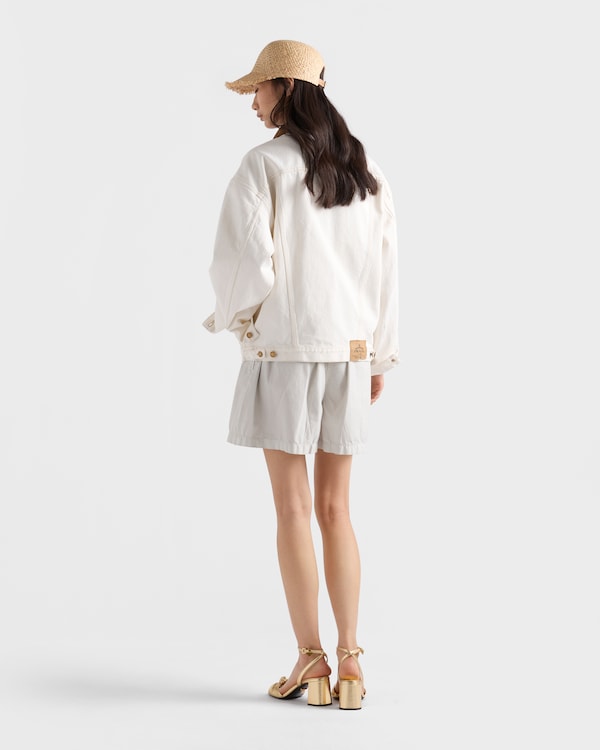 Old denim blouson jacket - White Old denim blouson jacket - White