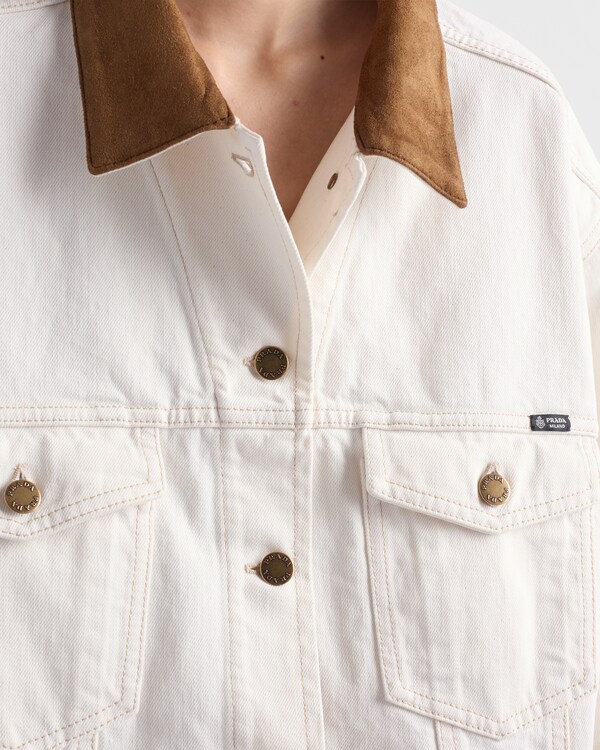 Old denim blouson jacket - White Old denim blouson jacket - White