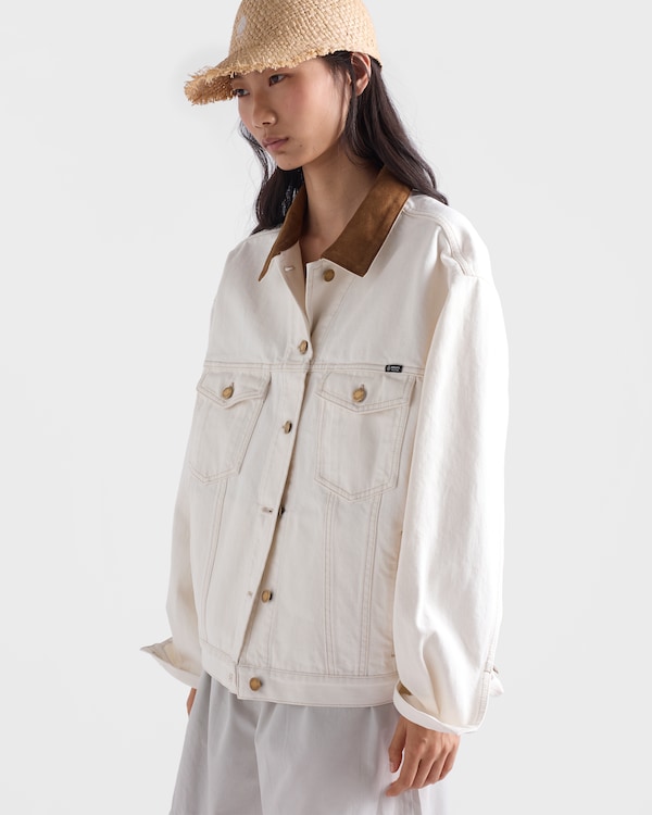Old denim blouson jacket - White Old denim blouson jacket - White