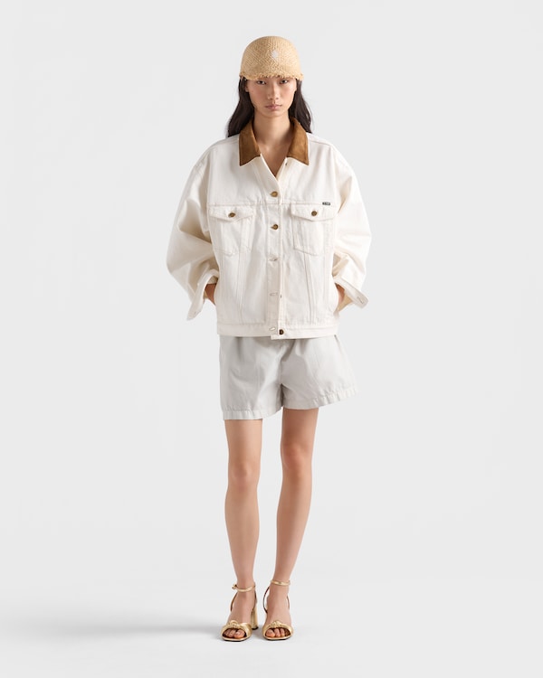 Old denim blouson jacket - White Old denim blouson jacket - White