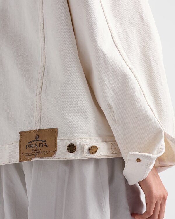 Old denim blouson jacket - White Old denim blouson jacket - White