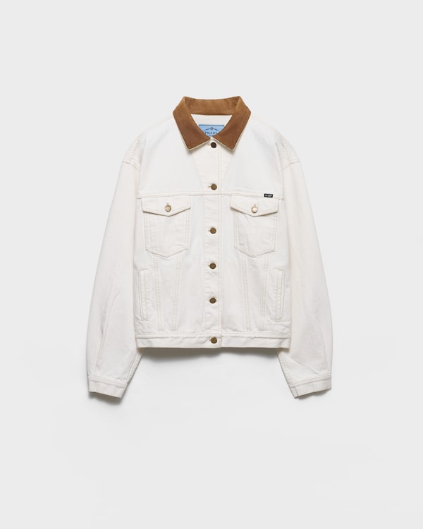 Old denim blouson jacket - White Old denim blouson jacket - White