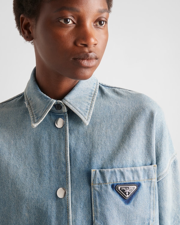 Oversized organic denim shirt - Mid Blue Oversized organic denim shirt - Mid Blue