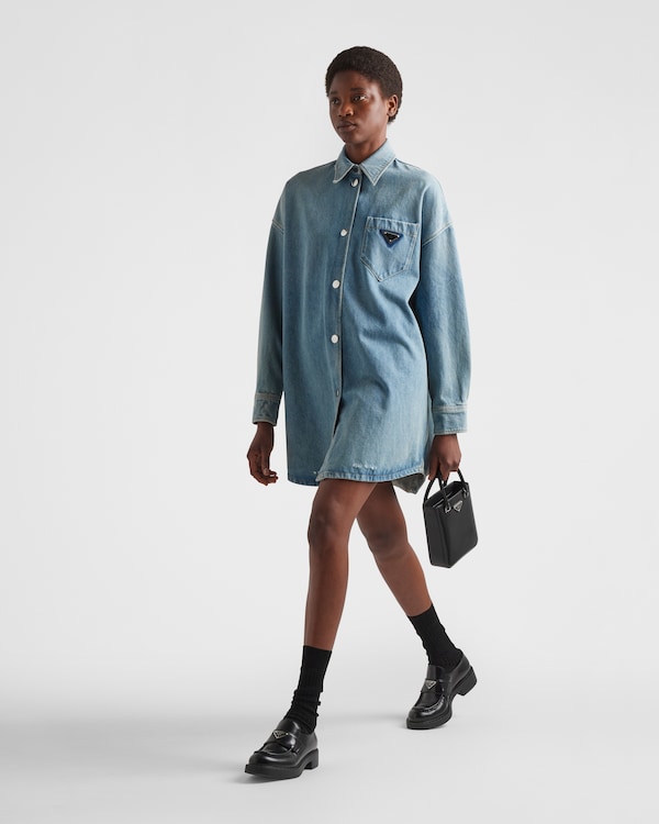 Oversized organic denim shirt - Mid Blue Oversized organic denim shirt - Mid Blue