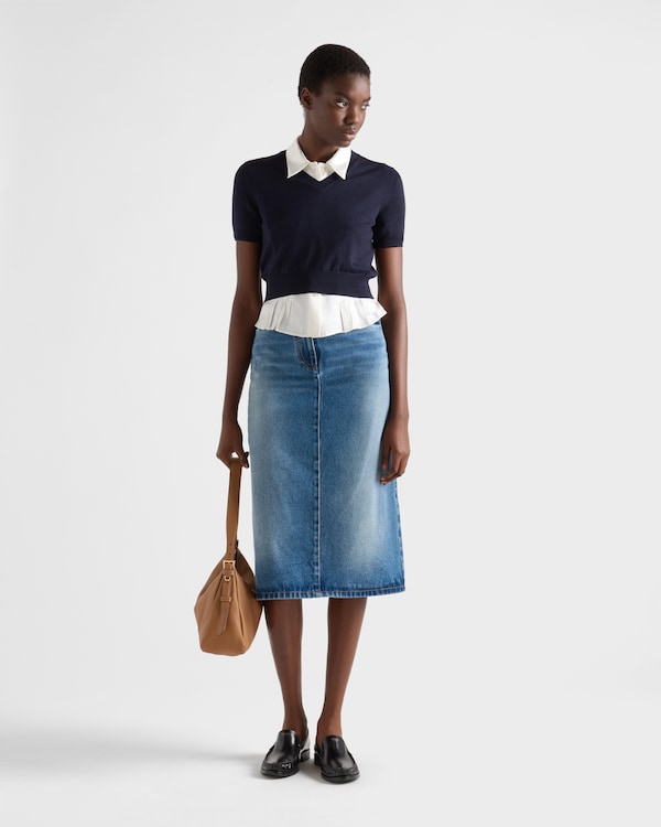 Flared denim skirt - Light Blue Flared denim skirt - Light Blue