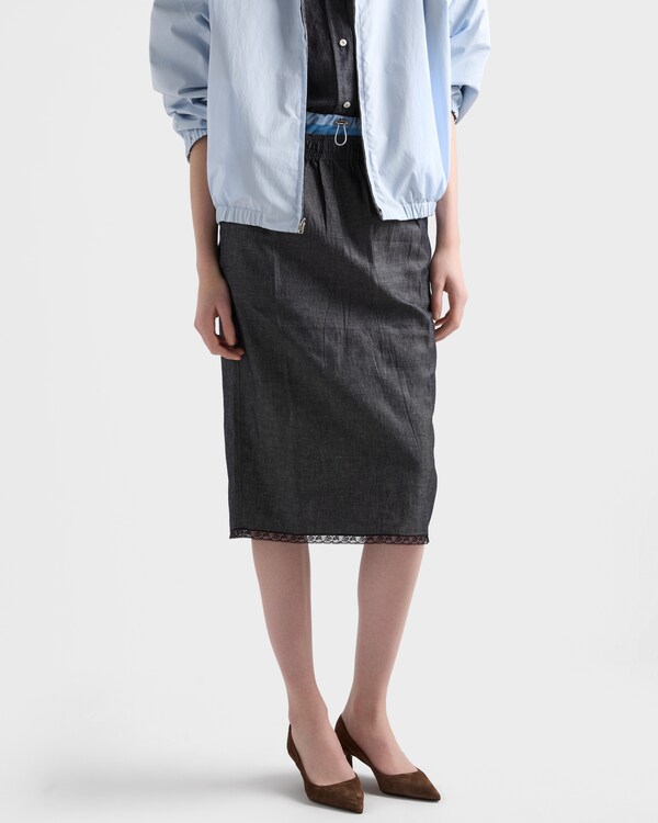Chambray skirt - Navy Chambray skirt - Navy