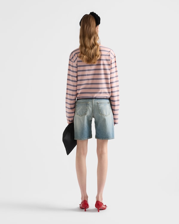 Washed denim Bermudas - Navy Washed denim Bermudas - Navy