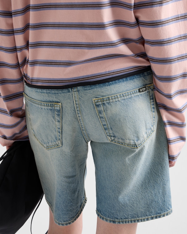 Washed denim Bermudas - Navy Washed denim Bermudas - Navy