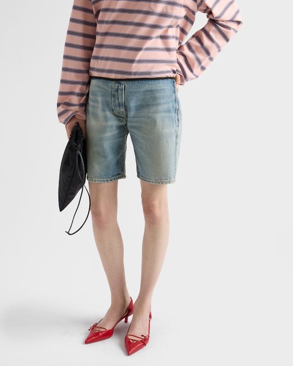 Washed denim Bermudas - Navy Washed denim Bermudas - Navy