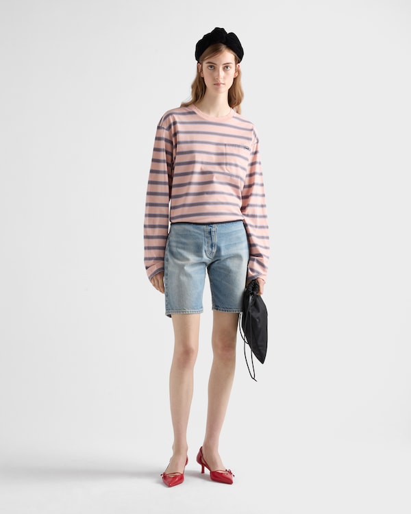 Washed denim Bermudas - Navy Washed denim Bermudas - Navy