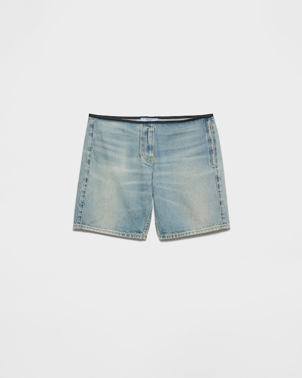 Washed denim Bermudas - Navy Washed denim Bermudas - Navy