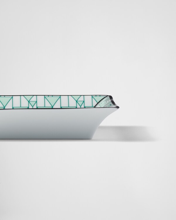 Large square porcelain catchall tray - Vienna Green - Green Large square porcelain catchall tray - Vienna Green - Green
