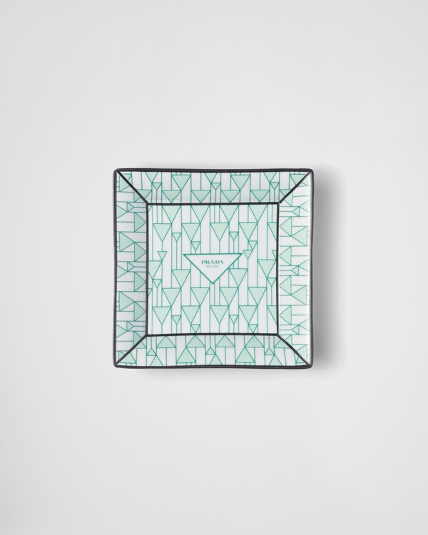 Large square porcelain catchall tray - Vienna Green - Green Large square porcelain catchall tray - Vienna Green - Green