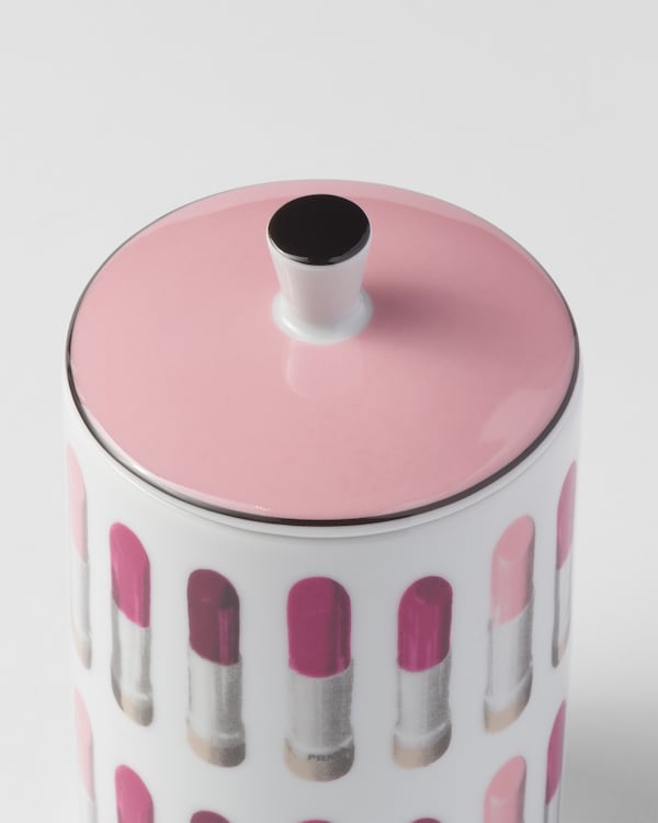 Porcelain scented candle - Lipstick Style - White/Pale Pink Porcelain scented candle - Lipstick Style - White/Pale Pink