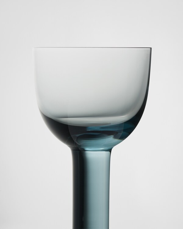 Set of two crystal white wine glasses - Plinth - Sea Blue Set of two crystal white wine glasses - Plinth - Sea Blue