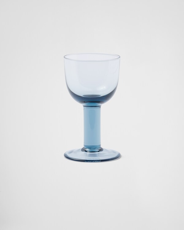Set of two crystal white wine glasses - Plinth - Sea Blue Set of two crystal white wine glasses - Plinth - Sea Blue