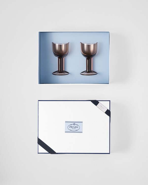 Set of two crystal white wine glasses - Plinth - Onix Set of two crystal white wine glasses - Plinth - Onix