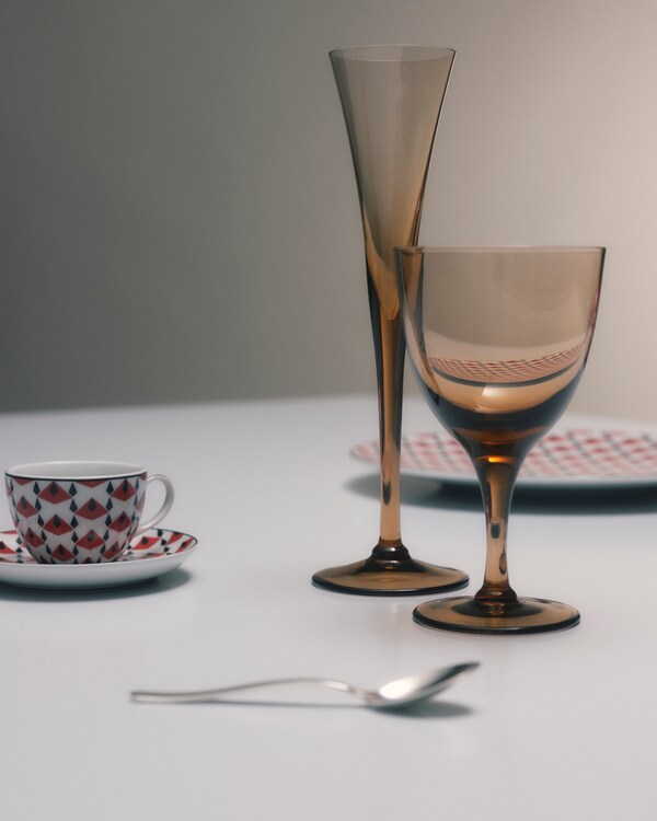 Set of two crystal flutes - New York - Onix Set of two crystal flutes - New York - Onix