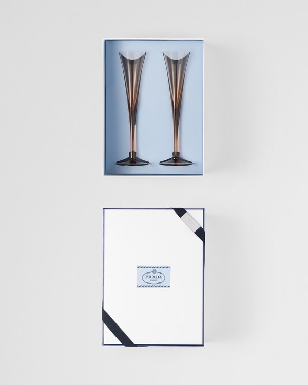 Set of two crystal flutes - New York - Onix Set of two crystal flutes - New York - Onix