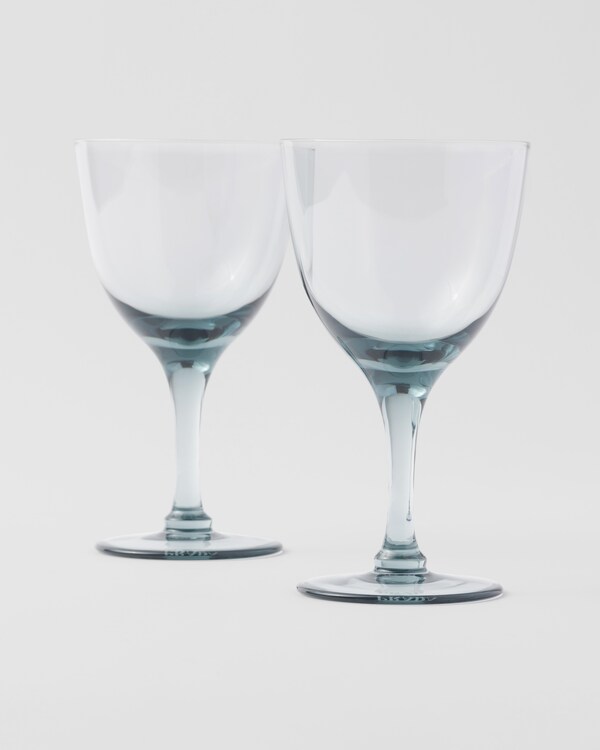 Set of two crystal water glasses - New York - Sea Blue Set of two crystal water glasses - New York - Sea Blue