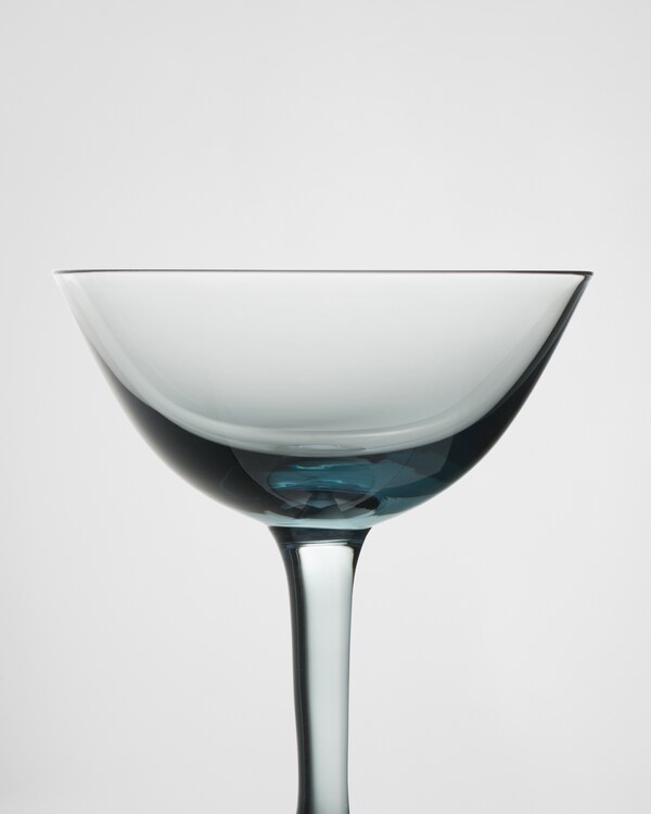 Set of two crystal champagne coupe glasses - New York - Sea Blue Set of two crystal champagne coupe glasses - New York - Sea Blue
