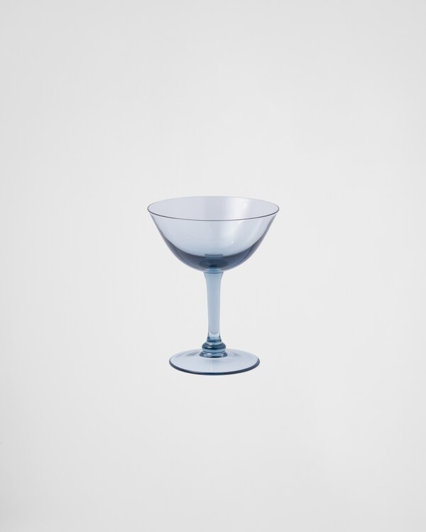 Set of two crystal champagne coupe glasses - New York - Sea Blue Set of two crystal champagne coupe glasses - New York - Sea Blue