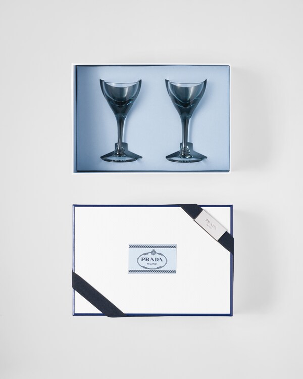 Set of two crystal liqueur glasses - New York - Sea Blue Set of two crystal liqueur glasses - New York - Sea Blue