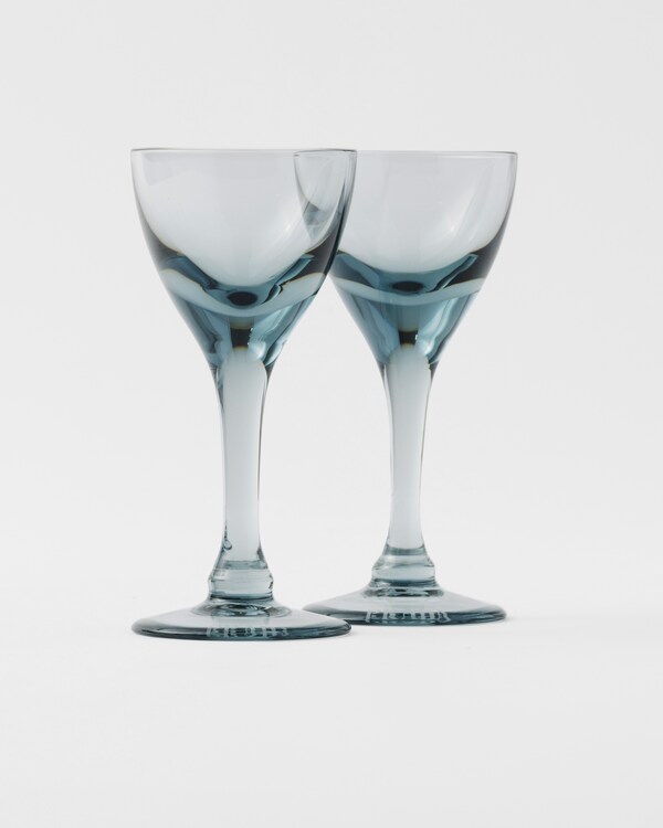 Set of two crystal liqueur glasses - New York - Sea Blue Set of two crystal liqueur glasses - New York - Sea Blue