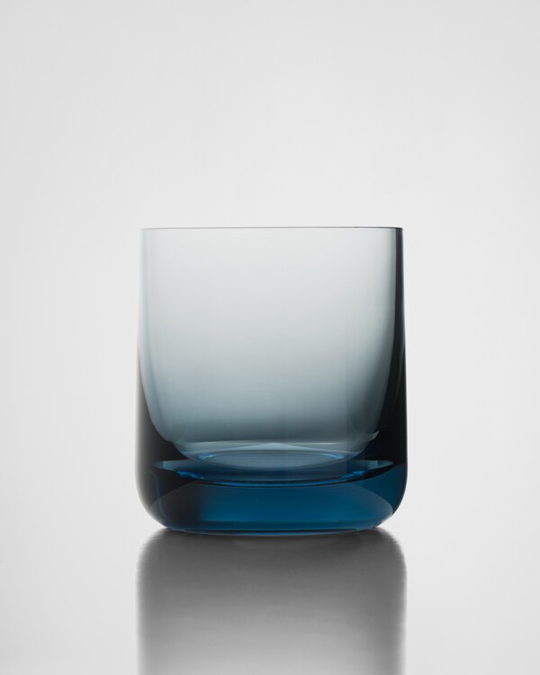 Set of two crystal tumbler glasses - Plinth - Sea Blue Set of two crystal tumbler glasses - Plinth - Sea Blue