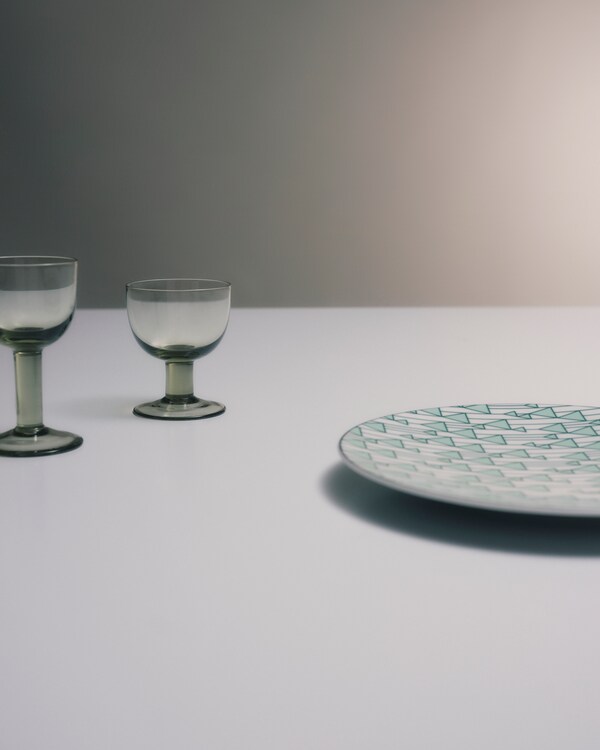 Set of two crystal water glasses - Plinth - Moss Set of two crystal water glasses - Plinth - Moss