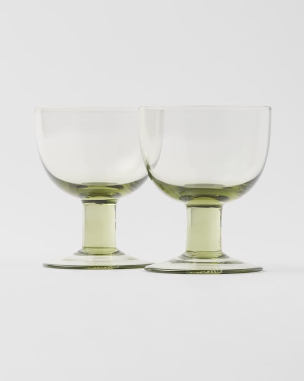 Set of two crystal water glasses - Plinth - Moss Set of two crystal water glasses - Plinth - Moss