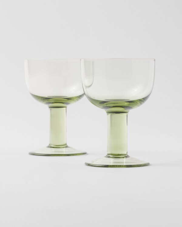 Set of two crystal red wine glasses - Plinth - Moss Set of two crystal red wine glasses - Plinth - Moss