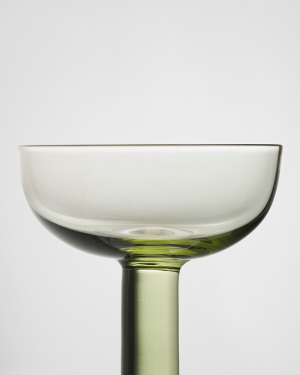 Set of two crystal champagne coupe glasses - Plinth - Moss Set of two crystal champagne coupe glasses - Plinth - Moss