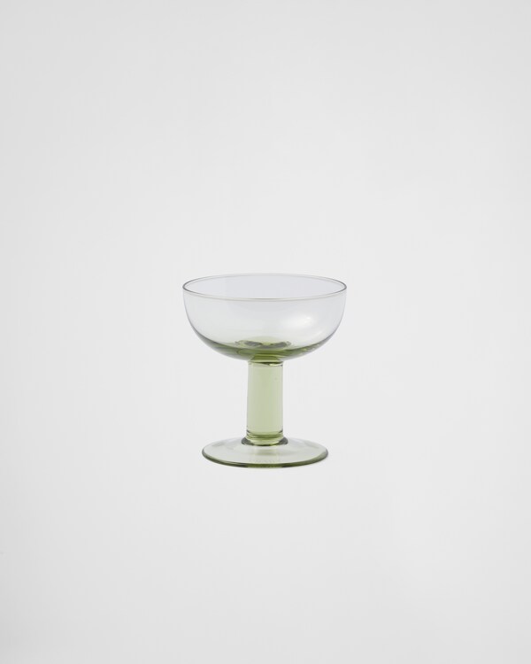 Set of two crystal champagne coupe glasses - Plinth - Moss Set of two crystal champagne coupe glasses - Plinth - Moss