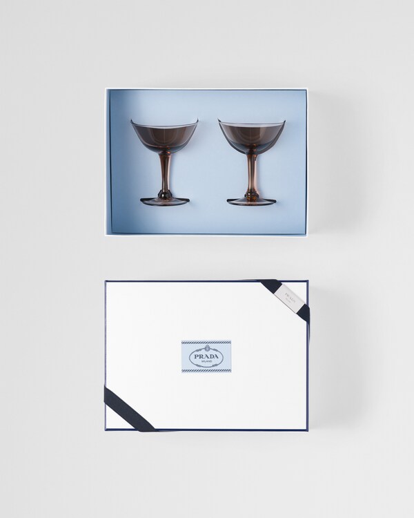Set of two crystal champagne coupe glasses - New York - Onix Set of two crystal champagne coupe glasses - New York - Onix