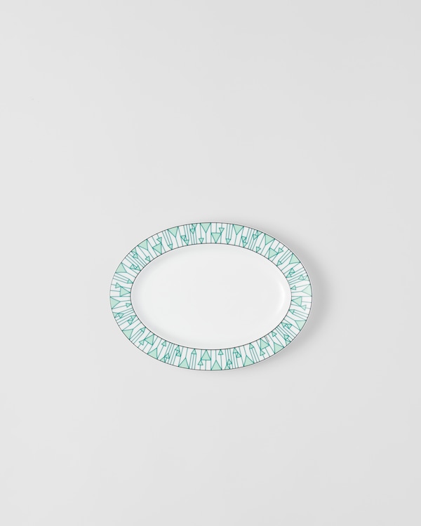Small porcelain serving plate - Vienna Green - Green Small porcelain serving plate - Vienna Green - Green