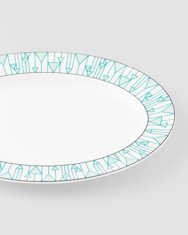Small porcelain serving plate - Vienna Green - Green Small porcelain serving plate - Vienna Green - Green
