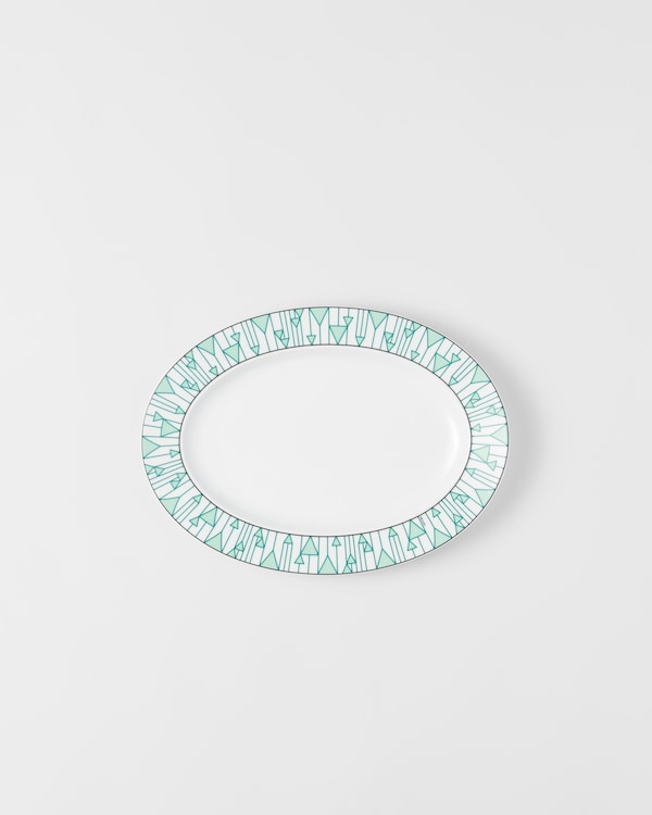 Medium porcelain serving plate - Vienna Green - Green Medium porcelain serving plate - Vienna Green - Green