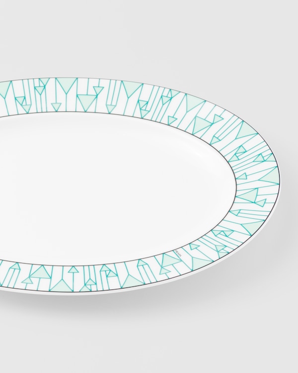 Medium porcelain serving plate - Vienna Green - Green Medium porcelain serving plate - Vienna Green - Green