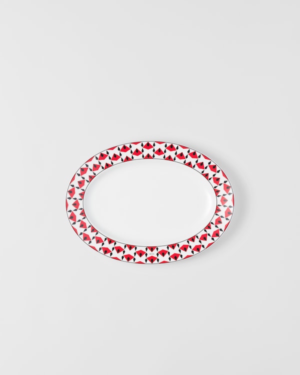 中号陶瓷浅盘 - Vienna Red - 黑色/红色 中号陶瓷浅盘 - Vienna Red - 黑色/红色
