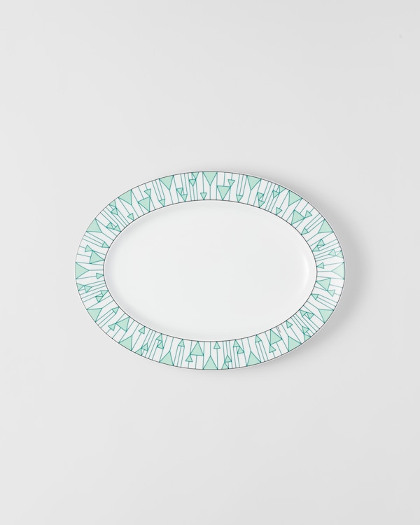 Large porcelain serving plate - Vienna Green - Green Large porcelain serving plate - Vienna Green - Green